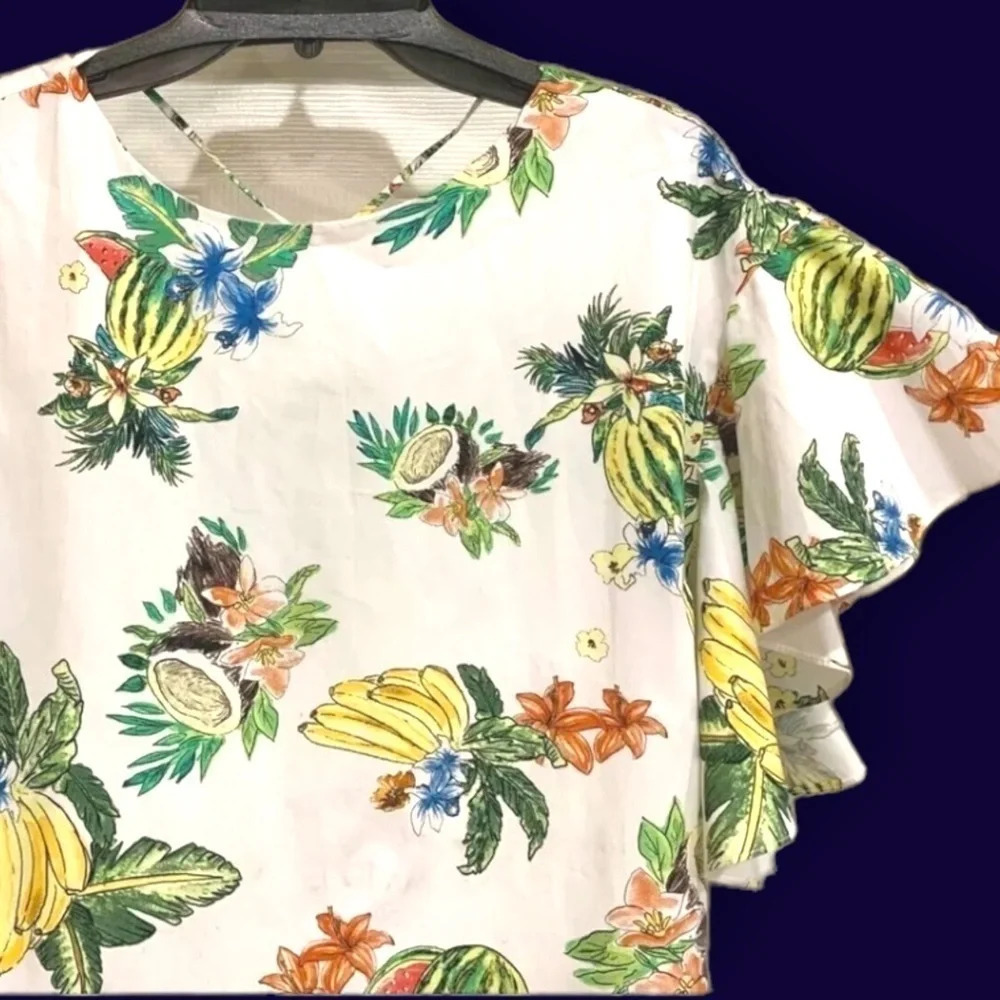 Zara Oversized Printed Ruffle Blouse - Picture 11 of 12